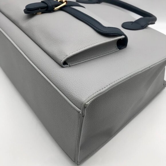 Like Dreams Navy Veda Two-Tone Buckle Medium Satchel Bag - Picture 7 of 11